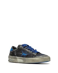 schwarze Leder niedrige Sneakers mit Sternenmuster von Golden Goose