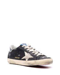 schwarze Leder niedrige Sneakers mit Sternenmuster von Golden Goose