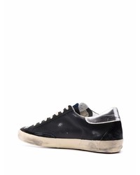 schwarze Leder niedrige Sneakers mit Sternenmuster von Golden Goose