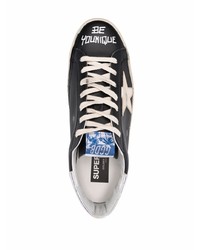 schwarze Leder niedrige Sneakers mit Sternenmuster von Golden Goose