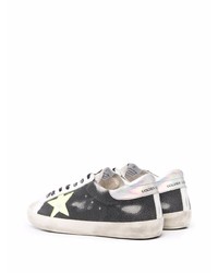 schwarze Leder niedrige Sneakers mit Sternenmuster von Golden Goose