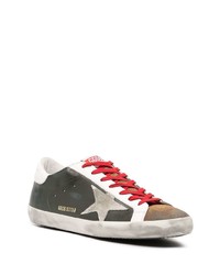 schwarze Leder niedrige Sneakers mit Sternenmuster von Golden Goose