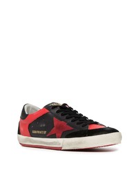 schwarze Leder niedrige Sneakers mit Sternenmuster von Golden Goose