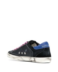 schwarze Leder niedrige Sneakers mit Sternenmuster von Golden Goose