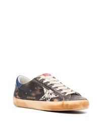 schwarze Leder niedrige Sneakers mit Sternenmuster von Golden Goose