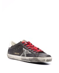 schwarze Leder niedrige Sneakers mit Sternenmuster von Golden Goose