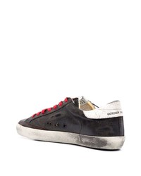 schwarze Leder niedrige Sneakers mit Sternenmuster von Golden Goose