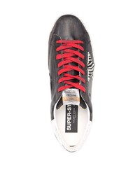 schwarze Leder niedrige Sneakers mit Sternenmuster von Golden Goose