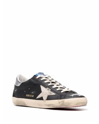 schwarze Leder niedrige Sneakers mit Sternenmuster von Golden Goose