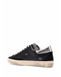 schwarze Leder niedrige Sneakers mit Sternenmuster von Golden Goose