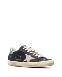 schwarze Leder niedrige Sneakers mit Sternenmuster von Golden Goose