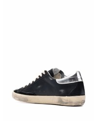 schwarze Leder niedrige Sneakers mit Sternenmuster von Golden Goose