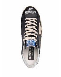 schwarze Leder niedrige Sneakers mit Sternenmuster von Golden Goose