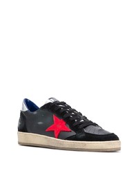 schwarze Leder niedrige Sneakers mit Sternenmuster von Golden Goose