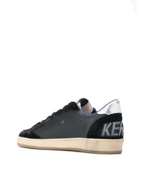 schwarze Leder niedrige Sneakers mit Sternenmuster von Golden Goose