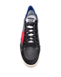 schwarze Leder niedrige Sneakers mit Sternenmuster von Golden Goose