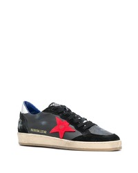 schwarze Leder niedrige Sneakers mit Sternenmuster von Golden Goose