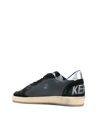 schwarze Leder niedrige Sneakers mit Sternenmuster von Golden Goose