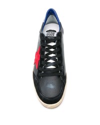 schwarze Leder niedrige Sneakers mit Sternenmuster von Golden Goose