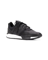 schwarze Leder niedrige Sneakers von New Balance