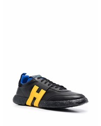 schwarze Leder niedrige Sneakers von Hogan