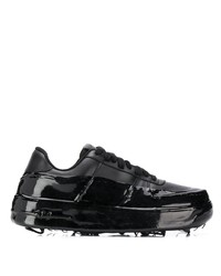 schwarze Leder niedrige Sneakers von 424