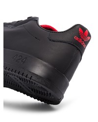 schwarze Leder niedrige Sneakers von adidas by 424