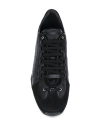 schwarze Leder niedrige Sneakers von DSQUARED2