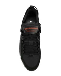 schwarze Leder niedrige Sneakers von DSQUARED2