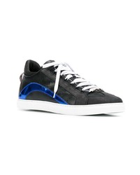 schwarze Leder niedrige Sneakers von DSQUARED2