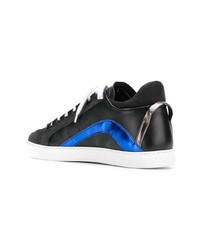 schwarze Leder niedrige Sneakers von DSQUARED2