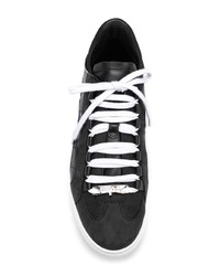 schwarze Leder niedrige Sneakers von DSQUARED2