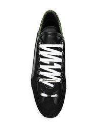 schwarze Leder niedrige Sneakers von DSQUARED2