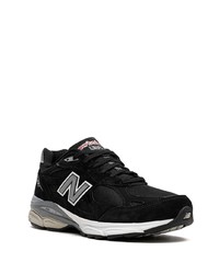 schwarze Leder niedrige Sneakers von New Balance