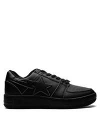 schwarze Leder niedrige Sneakers von A Bathing Ape