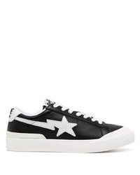 schwarze Leder niedrige Sneakers von A Bathing Ape