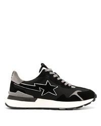 schwarze Leder niedrige Sneakers von A Bathing Ape