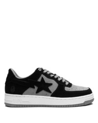 schwarze Leder niedrige Sneakers von A Bathing Ape