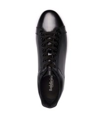 schwarze Leder niedrige Sneakers von Baldinini