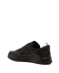 schwarze Leder niedrige Sneakers von Officine Creative