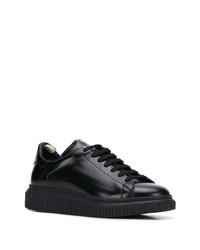 schwarze Leder niedrige Sneakers von Officine Creative