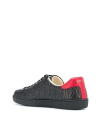 schwarze Leder niedrige Sneakers von Gucci