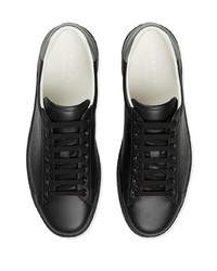 schwarze Leder niedrige Sneakers von Gucci