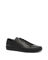 schwarze Leder niedrige Sneakers von Common Projects