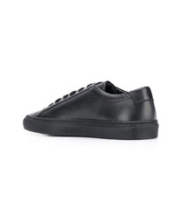 schwarze Leder niedrige Sneakers von Common Projects