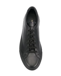 schwarze Leder niedrige Sneakers von Common Projects