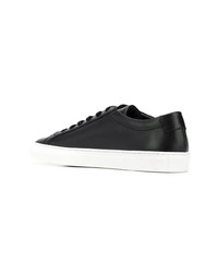 schwarze Leder niedrige Sneakers von Common Projects