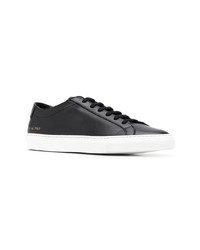 schwarze Leder niedrige Sneakers von Common Projects