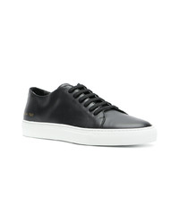 schwarze Leder niedrige Sneakers von Common Projects