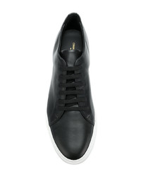 schwarze Leder niedrige Sneakers von Common Projects